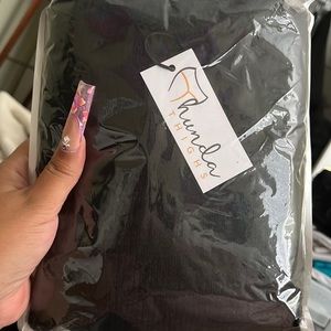 SOLID BLACK thigh high socks